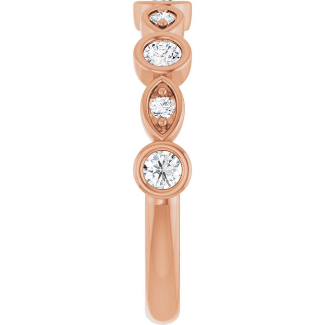 14K Gold Round Lab-Grown Diamond Anniversary Band – 1/6–1/3 CTW - Rose Gold - view 4