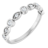 14K Gold Round Natural Diamond Anniversary Band – 1/8–5/8 CTW - White Gold