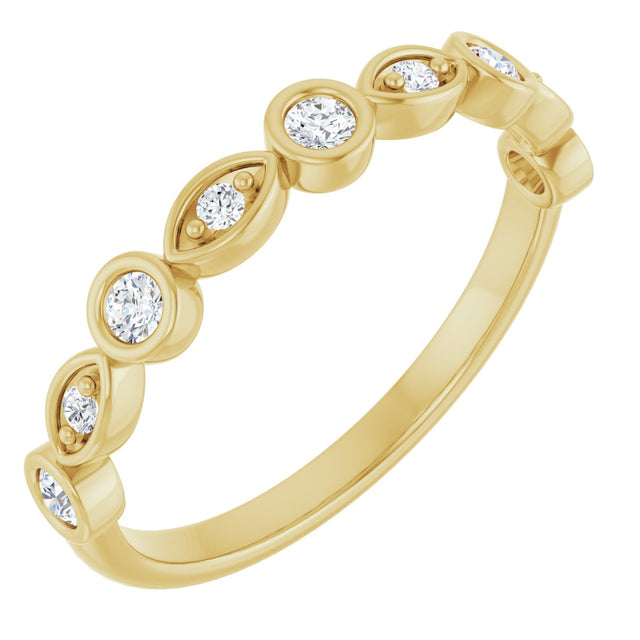 14K Gold Round Lab-Grown Diamond Anniversary Band – 1/6–1/3 CTW - Yellow Gold