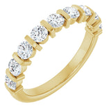 10K Gold Round Lab-Grown Diamond Bar Channel-Set Anniversary Band – 9/10–1 1/3 CTW - Yellow Gold