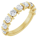 10K Gold Round Lab-Grown Diamond Bar Channel-Set Anniversary Band – 9/10–1 1/3 CTW - Yellow Gold