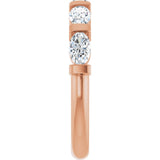 10K Gold Oval Natural Diamond Bar Channel-Set Anniversary Band – 1 1/3–1 7/8 CTW - Rose Gold - view 4