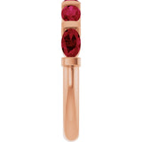 14K Gold Oval Lab-Grown Red Ruby Bar Channel-Set Anniversary Band - Rose Gold - view 4