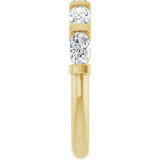 10K Gold Oval Lab-Grown Diamond Bar Channel-Set Anniversary Band – 9/10–2 CTW - Yellow Gold - view 4