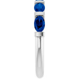 Platinum Oval Lab-Grown Blue Sapphire Bar Channel-Set Anniversary Band - view 4