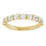10K Gold Round Lab-Grown Diamond Bar Channel-Set Anniversary Band – 1/5–5/8 CTW - Yellow Gold - view 3