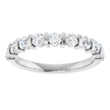 10K Gold Round Lab-Grown Diamond Bar Channel-Set Anniversary Band – 1/5–5/8 CTW - White Gold - view 3