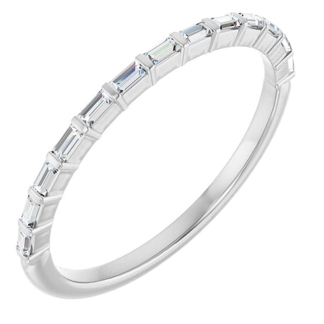 Platinum Straight Baguette Lab-Grown Diamond Bar Channel-Set Anniversary Band – 2x1 mm Stones