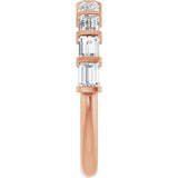 10K Gold Straight Baguette Lab-Grown Diamond Bar Channel-Set Anniversary Band – 3/4–9/10 CTW - Rose Gold - view 4