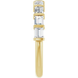 10K Gold Straight Baguette Natural Diamond Bar Channel-Set Anniversary Band – 3/4–1 CTW - Yellow Gold - view 4