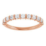 10K Gold Round Natural Diamond Bar Channel-Set Anniversary Band – 1/5–5/8 CTW - Rose Gold - view 3