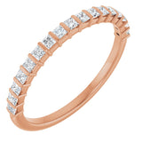 10K Gold Square Natural Diamond Bar Channel-Set Anniversary Band – 3/8–1 CTW - Rose Gold
