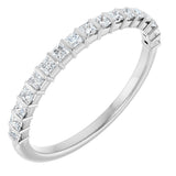 10K Gold Square Lab-Grown Diamond Bar Channel-Set Anniversary Band – 1/3–1 1/5 CTW - White Gold