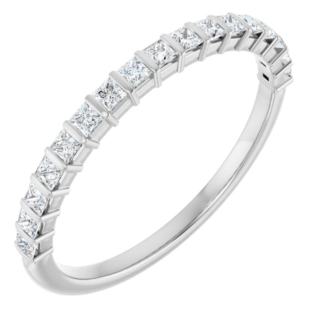 Platinum Square Natural Diamond Bar Channel-Set Anniversary Band – 3/8–2 3/4 CTW