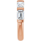 10K Gold Emerald Lab-Grown Diamond Bar Channel-Set Anniversary Band – 1 5/8–2 1/2 CTW - Rose Gold - view 4
