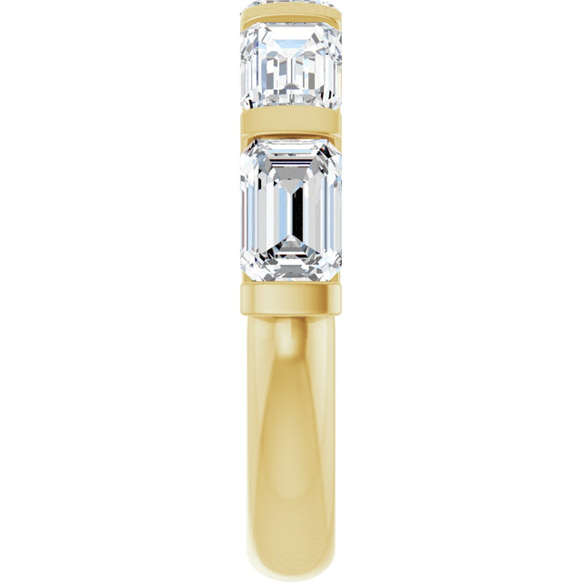 14K Gold Emerald Lab-Grown Diamond Bar Channel-Set Anniversary Band – 1 1/2–2 1/2 CTW - Yellow Gold - view 4