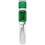 Platinum Emerald Lab-Grown Green Emerald Bar Channel-Set Anniversary Band - view 4