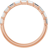10K Gold Straight Baguette Lab-Grown Diamond Bar Channel-Set Anniversary Band – 1/5–1/2 CTW - Rose Gold - view 2