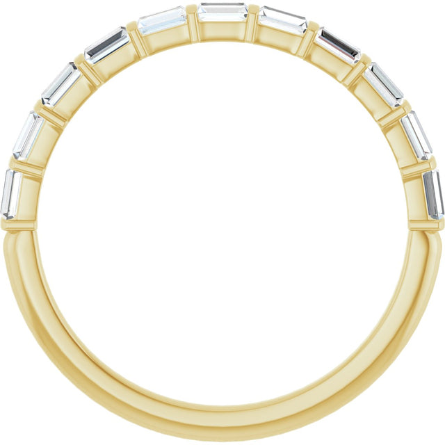 10K Gold Straight Baguette Lab-Grown Diamond Bar Channel-Set Anniversary Band – 1/5–1/2 CTW - Yellow Gold - view 2