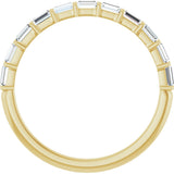 10K Gold Straight Baguette Natural Diamond Bar Channel-Set Anniversary Band – 1/5–5/8 CTW - Yellow Gold - view 2
