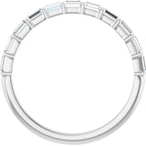 10K Gold Straight Baguette Natural Diamond Bar Channel-Set Anniversary Band – 1/5–5/8 CTW - White Gold - view 2