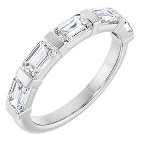 Platinum Emerald Lab-Grown Diamond Bar Channel-Set Anniversary Band – 1 1/2–2 1/2 CTW