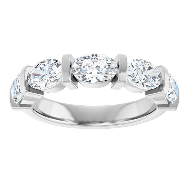 Platinum Oval Lab-Grown Diamond Bar Channel-Set Anniversary Band – 9/10–2 CTW - view 3