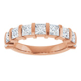 14K Gold Square Lab-Grown Diamond Bar Channel-Set Anniversary Band – 1 1/2–2 3/4 CTW - Rose Gold - view 3
