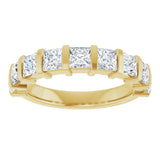 14K Gold Square Lab-Grown Diamond Bar Channel-Set Anniversary Band – 1 1/2–2 3/4 CTW - Yellow Gold - view 3