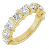 14K Gold Square Lab-Grown Diamond Bar Channel-Set Anniversary Band – 1 1/2–2 3/4 CTW - Yellow Gold
