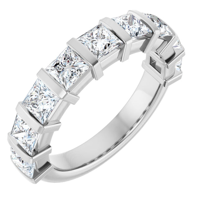Platinum Square Lab-Grown Diamond Bar Channel-Set Anniversary Band – 1/3–2 3/4 CTW