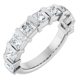 10K Gold Square Lab-Grown Diamond Bar Channel-Set Anniversary Band – 1 1/3–2 3/4 CTW - White Gold