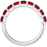 Platinum Square Lab-Grown Red Ruby Bar Channel-Set Anniversary Band - view 2