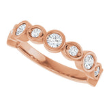 14K Gold Round Natural Diamond Anniversary Band – 1/8–5/8 CTW - Rose Gold - view 5