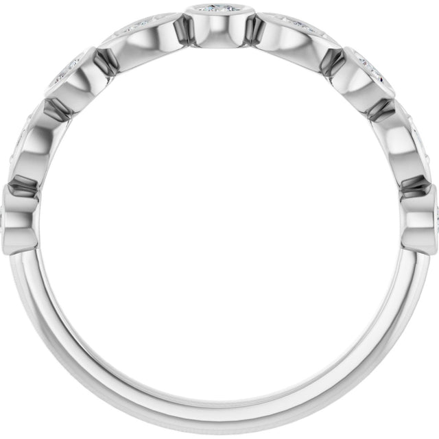 Platinum Round Natural Diamond Anniversary Band – 1/8–5/8 CTW - view 2