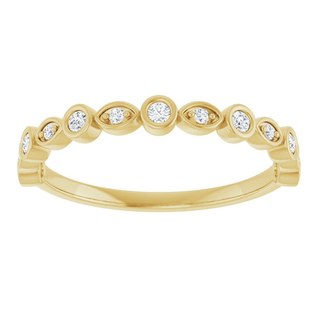 14K Gold Round Lab-Grown Diamond Anniversary Band – 1/6–1/3 CTW - Yellow Gold - view 3
