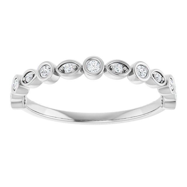 14K Gold Round Lab-Grown Diamond Anniversary Band – 1/6–1/3 CTW - White Gold - view 3
