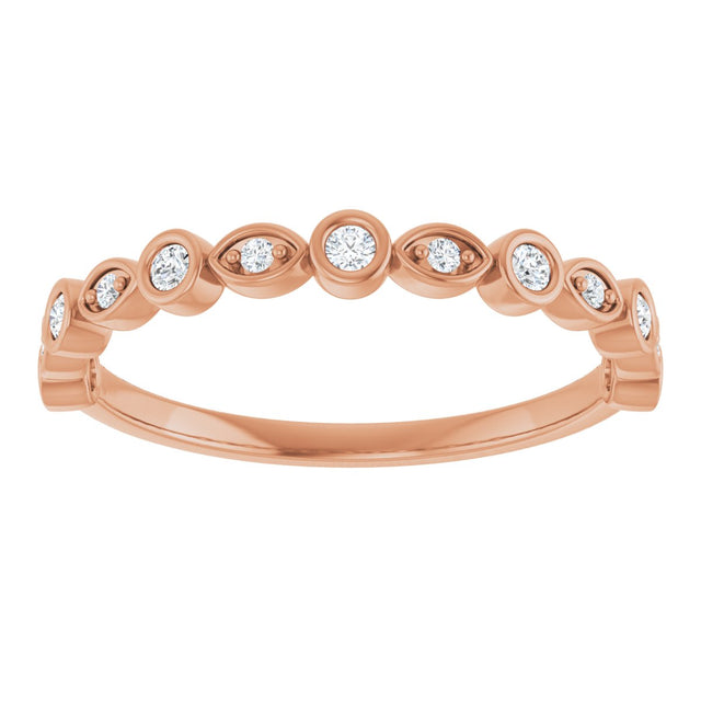 14K Gold Round Lab-Grown Diamond Anniversary Band – 1/6–1/3 CTW - Rose Gold - view 3