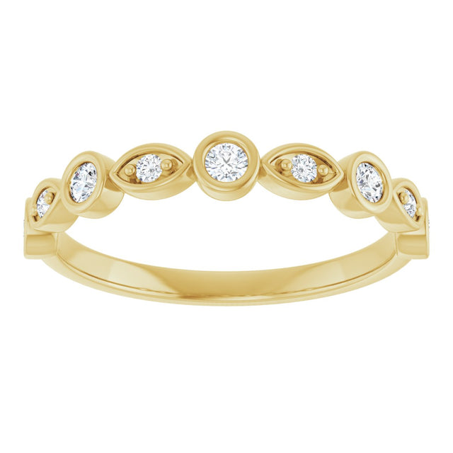 14K Gold Round Lab-Grown Diamond Anniversary Band – 1/6–1/3 CTW - Yellow Gold - view 3