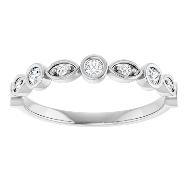14K Gold Round Lab-Grown Diamond Anniversary Band – 1/6–1/3 CTW - White Gold - view 3