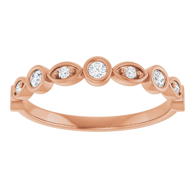 14K Gold Round Lab-Grown Diamond Anniversary Band – 1/6–1/3 CTW - Rose Gold - view 3