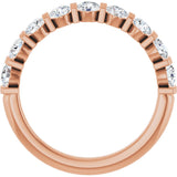 10K Gold Round Natural Diamond Bar Channel-Set Anniversary Band – 3/4–1 1/2 CTW - Rose Gold - view 2