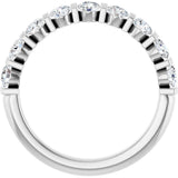 10K Gold Round Natural Diamond Bar Channel-Set Anniversary Band – 3/4–1 1/2 CTW - White Gold - view 2