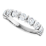 10K Gold Round Lab-Grown Diamond Bar Channel-Set Anniversary Band – 9/10–1 1/3 CTW - White Gold - view 5