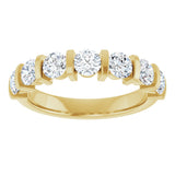 10K Gold Round Lab-Grown Diamond Bar Channel-Set Anniversary Band – 9/10–1 1/3 CTW - Yellow Gold - view 3