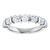 10K Gold Round Lab-Grown Diamond Bar Channel-Set Anniversary Band – 9/10–1 1/3 CTW - White Gold - view 3