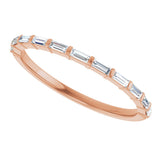 10K Gold Straight Baguette Natural Diamond Bar Channel-Set Anniversary Band – 1/5–5/8 CTW - Rose Gold - view 5