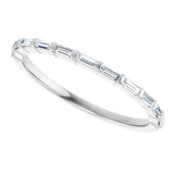 10K Gold Straight Baguette Natural Diamond Bar Channel-Set Anniversary Band – 1/5–5/8 CTW - White Gold - view 5