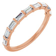 10K Gold Straight Baguette Natural Diamond Bar Channel-Set Anniversary Band – 1/5–5/8 CTW - Rose Gold