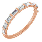 10K Gold Straight Baguette Natural Diamond Bar Channel-Set Anniversary Band – 1/5–5/8 CTW - Rose Gold